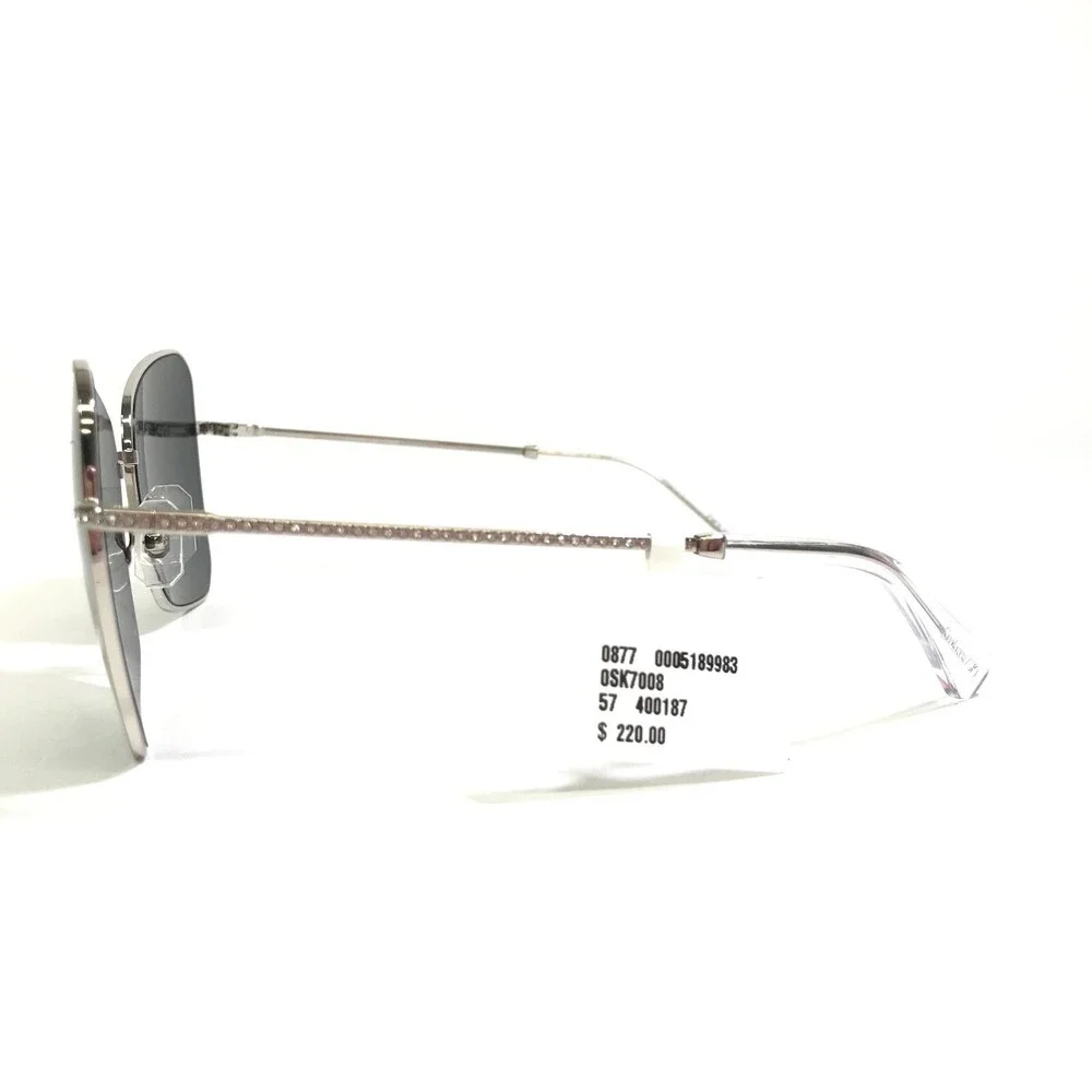 Swarovski Sunglasses SK7008 400187 Shiny Silver Clear Sparkly Crystals 57-19-140